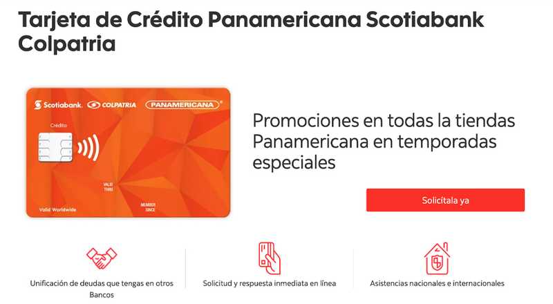 Tarjeta de crédito Panamericana Scotiabank Colpatria