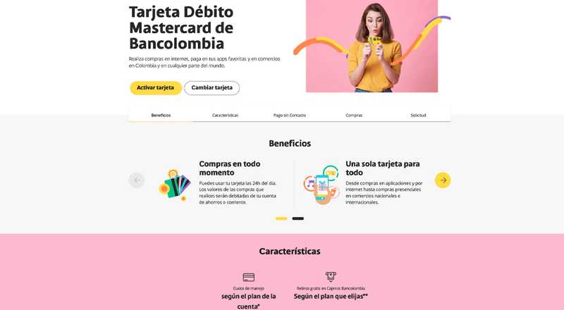 Tarjeta de débito Mastercard Bancolombia