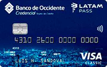 Tarjeta de crédito Visa Clásica LATAM Pass Banco de Occidente