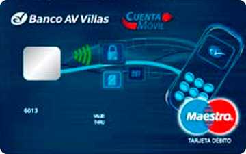 Tarjeta de débito Débito Maestro Banco AV Villas