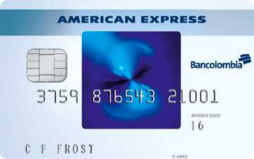 Tarjeta de crédito Blue American Express Bancolombia