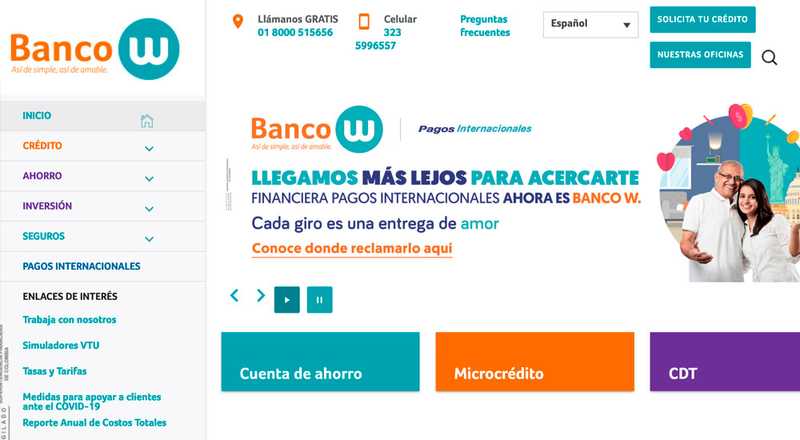 Información general - Banco W