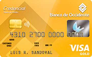 Tarjeta de crédito Visa Gold Banco de Occidente