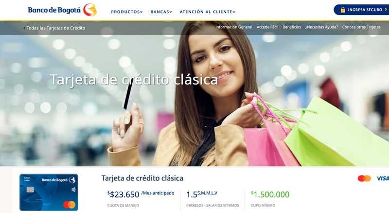 Tarjeta de crédito Clásica Banco de Bogotá