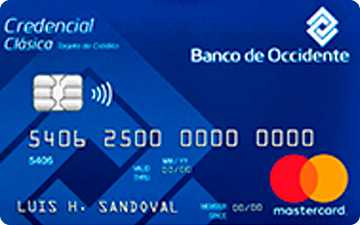 Tarjeta de crédito Mastercard Clásica Banco de Occidente