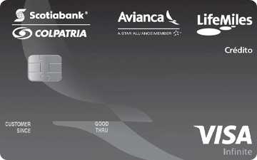 Tarjeta de crédito Visa Infinite Avianca LifeMiles Scotiabank Colpatria