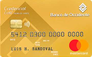 Tarjeta de crédito Mastercard Gold Banco de Occidente