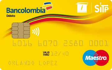 Tarjeta de débito Amparada Bancolombia